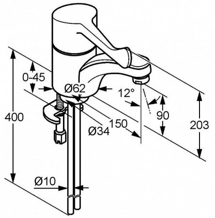 Смеситель для раковины Kludi Medi Care 341120524 хром