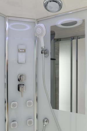 Душевая кабина Black&White G5503 90x90x220 профиль хром глянцевый, стекло прозрачное