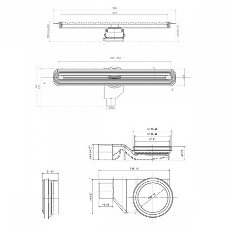 Душевой лоток Pestan Confluo Premium Slim Line 300