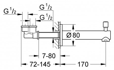 Излив для ванны Grohe Concetto 13281001 хром