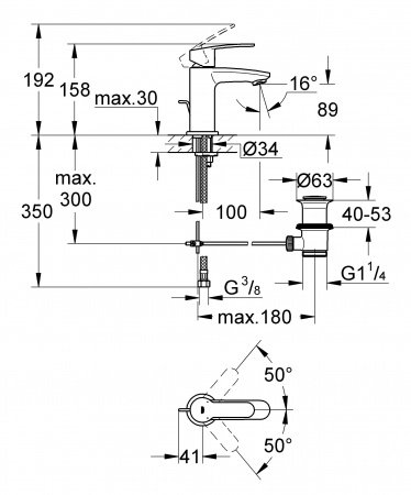 Смеситель для раковины Grohe Eurostyle Cosmopolitan 23037002 Хром