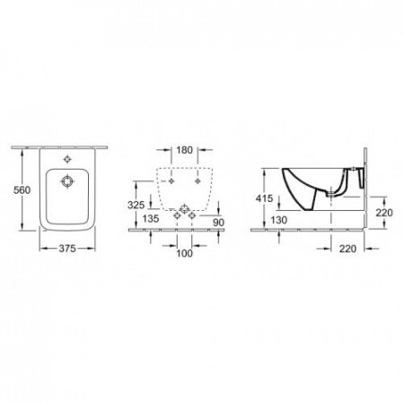Биде подвесное Villeroy & Boch Venticello 4411 00R1 alpin, Ceramicplus