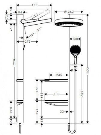 Душевая стойка Hansgrohe Rainfinity 26842000 хром