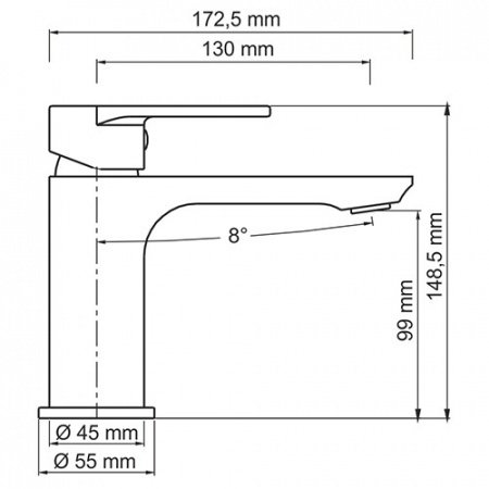 Смеситель для раковины WasserKraft Elbe 7403 черный матовый