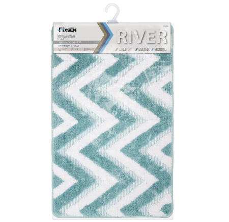 Коврик для ванной Fixsen River 1-ый, FX-5004С, голубой, 50х80 см.