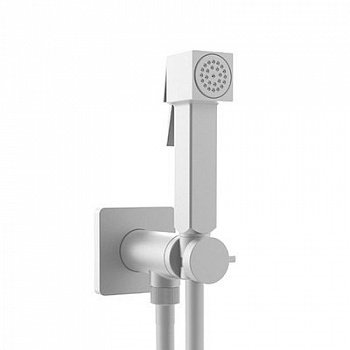 Гигиенический душ со смесителем Bossini Cube Brass E38003B.045 белый матовый