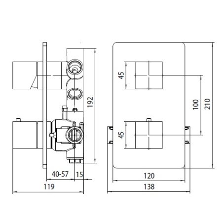 Термостат для душа Bossini Cube Z00061.030 хром