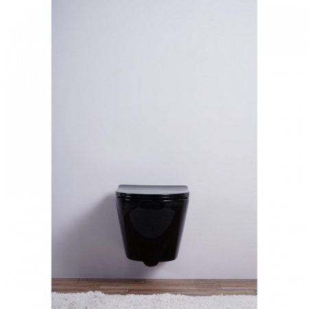 Унитаз подвесной Esbano AZALEA черный, с сиденьем микролифт