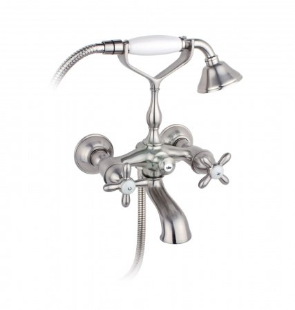Смеситель для ванны с душем Timo Ritz 0144Y silver cross серебро
