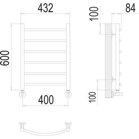 Полотенцесушитель водяной Terminus Классик П6 40х60