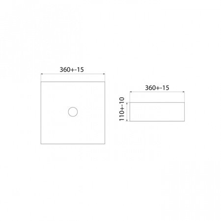 Раковина накладная 36см IDDIS Slide SLIBM01i27 черный матовый