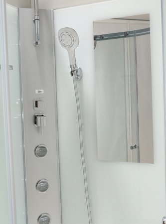 Душевая кабина Black&White G5701 90x90x225 профиль белый, стекло прозрачное