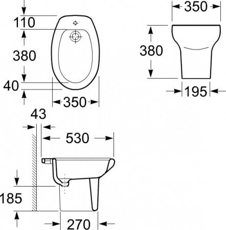 Биде напольное Roca Victoria 357390000 с установочным комплектом
