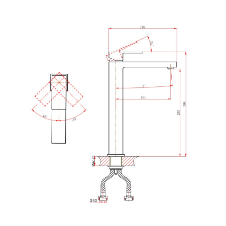 Смеситель для раковины D&K Bayern.Liszt DA1512005, черный