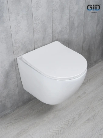 Унитаз подвесной безободковый GID Tr2122TF белый с сиденьем микролифт