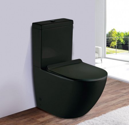 Унитаз напольный Esbano RIPOLL-С черный матовый, с сиденьем микролифт