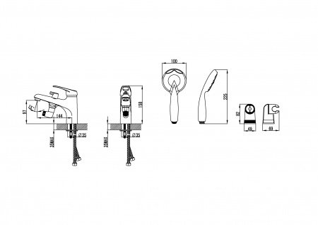 Смеситель для ванны с душем Lemark Omega LM3115C хром