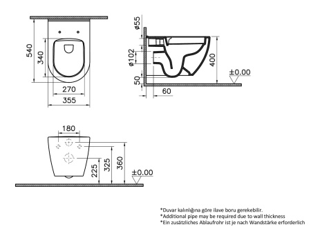 Комплект унитаза с инсталляцией Vitra Mia Round 9873B003-7201 с сиденьем микролифт и кнопкой смыва хром