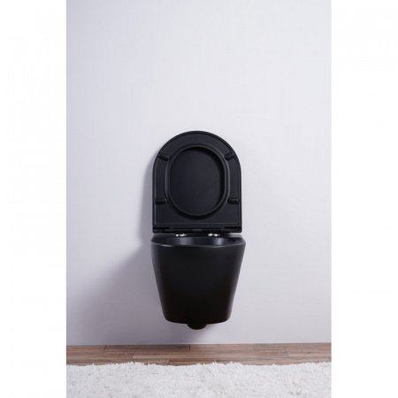 Унитаз подвесной Esbano AZALEA черный матовый, с сиденьем микролифт
