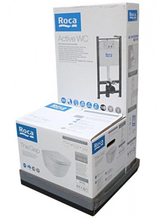 Комплект унитаза с инсталляцией Roca The Gap 893104100 с сиденьем и кнопкой смыва Хром