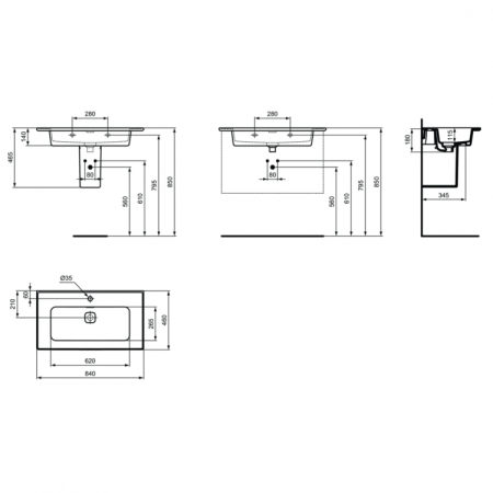 Раковина 84 см Ideal Standard STRADA II T300301