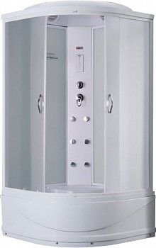 Душевая кабина Timo Eco TE-0700 100x100x215 профиль белый, стекло рифленое