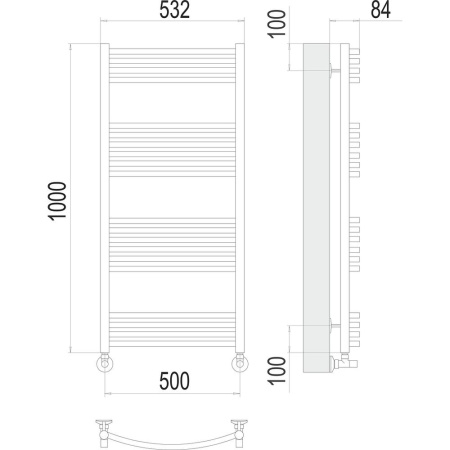 Полотенцесушитель водяной Terminus Классик П20 50х100