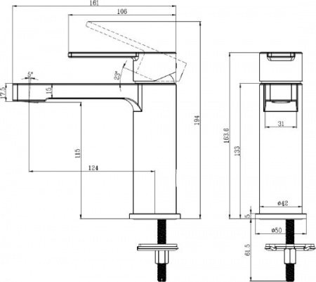 Смеситель для раковины Villeroy & Boch Architectura TVW10300400061 хром