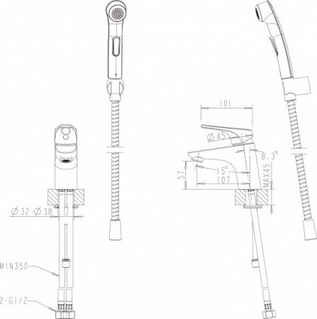 Смеситель для раковины Bravat Drop-D F348162C хром