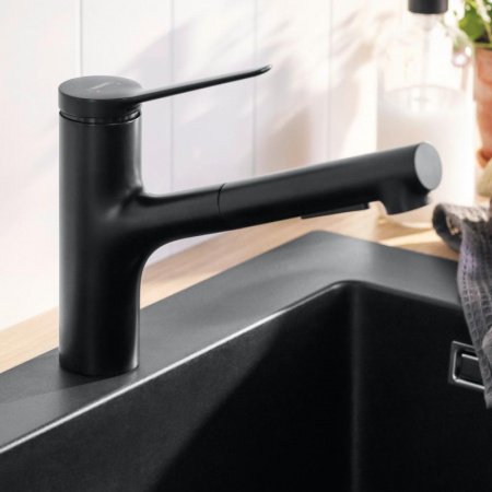 Смеситель для кухни Hansgrohe Zesis M33 74803670 черный матовый