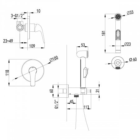 Смеситель для биде Lemark Plus Advance LM1219C хром