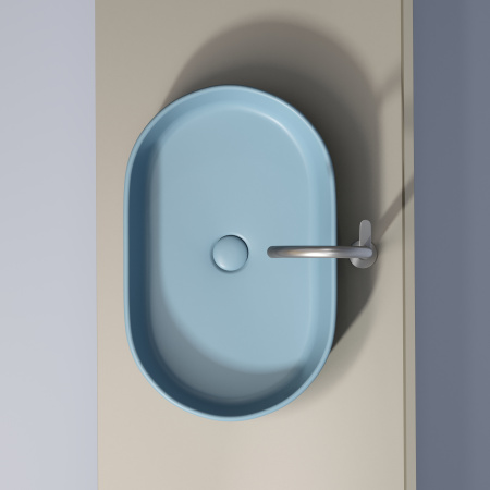 Раковина накладная 60см Ceramica Nova Element CN6048ML голубой матовый