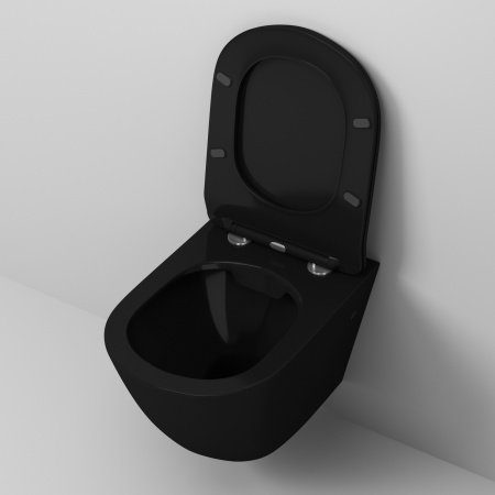 Унитаз подвесной Grossman GR-4411 black S черный, с сиденьем микролифт