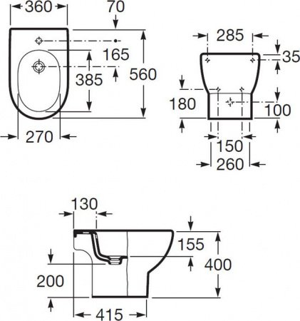 Биде напольное Roca Meridian 357244000