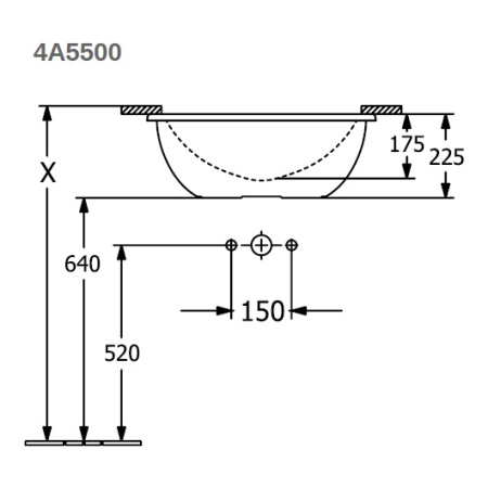 Раковина встраиваемая снизу 56см Villeroy & Boch Loop & friends 4A550001 alpin