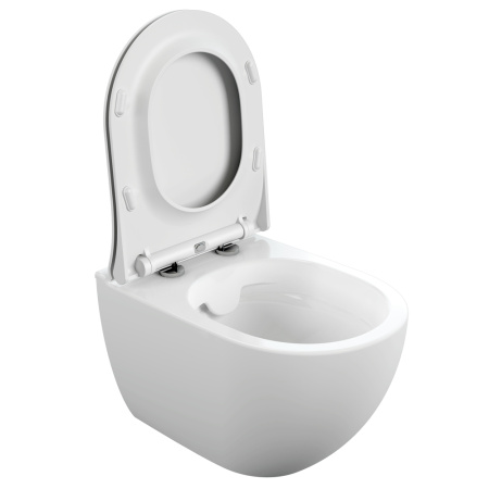 Унитаз подвесной безободковый Cersanit BRASKO SMART CLEAN 64824 белый, с сиденьем микролифт