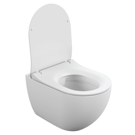 Унитаз подвесной безободковый Cersanit BRASKO SMART CLEAN 64824 белый, с сиденьем микролифт