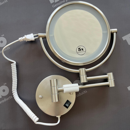 Косметическое зеркало с 5-ти кратным увеличением и подсветкой Timo Saona 13376/13 никель