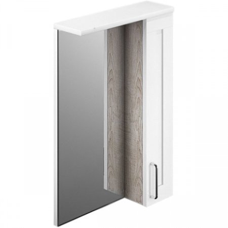 Зеркальный шкаф Iddis Sena 50 с подсветкой Белый Светлое дерево