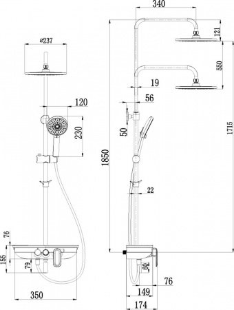 Душевая стойка Lemark Tropic LM7012BL черная