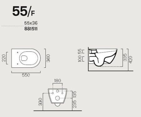 Унитаз подвесной безободковый GSI Pura 881511 белый