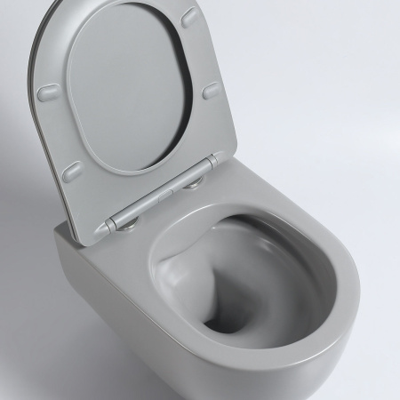 Унитаз подвесной безободковый Vincea Evo VT1-34SMG серый матовый, с сиденьем микролифт