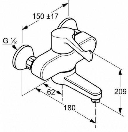Смеситель для душа Kludi Medi Care 349220524 хром