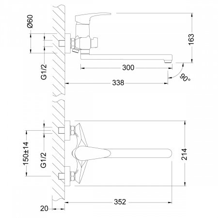 Смеситель для ванны с душем Lemark Linara LM0451C хром