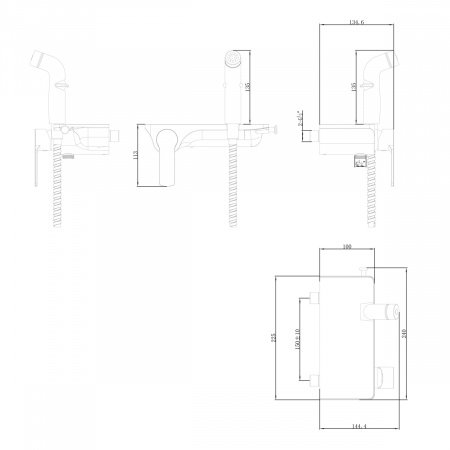 Смеситель для биде Lemark Solo LM7168CW хром/белый