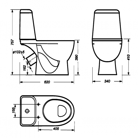 Унитаз-компакт Sanita Luxe Max DM MAXSLCC01040513 с бачком и сиденьем Микролифт