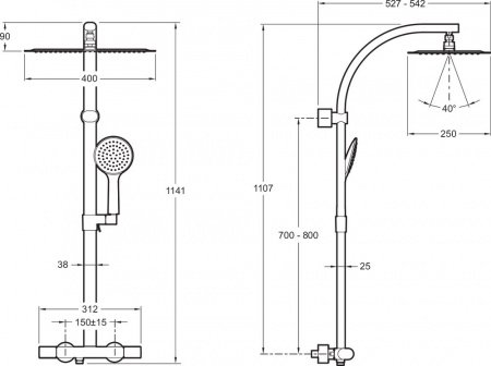Душевая стойка Jacob Delafon Talan E20642-CP