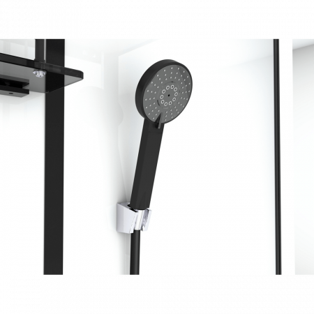 Душевая кабина Black&White G8008 115x90x215 профиль черный матовый, стекло прозрачное