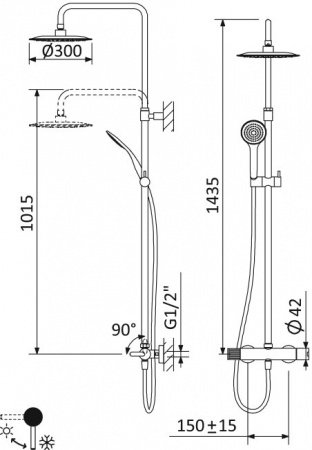 Душевая стойка Cezares LEAF-CDA-30-01 хром
