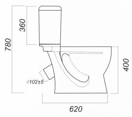Унитаз-компакт Sanita Стандарт комфорт SDTSACC01030712 с бачком и сиденьем микролифт